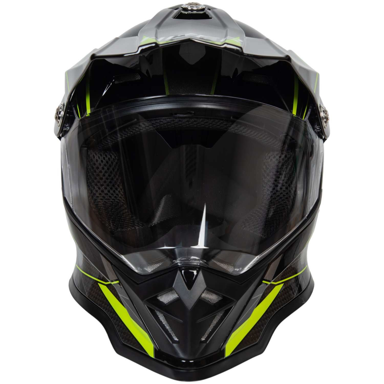 Шлем мото мотард HIZER B6197-1 №4 (L) black/yellow